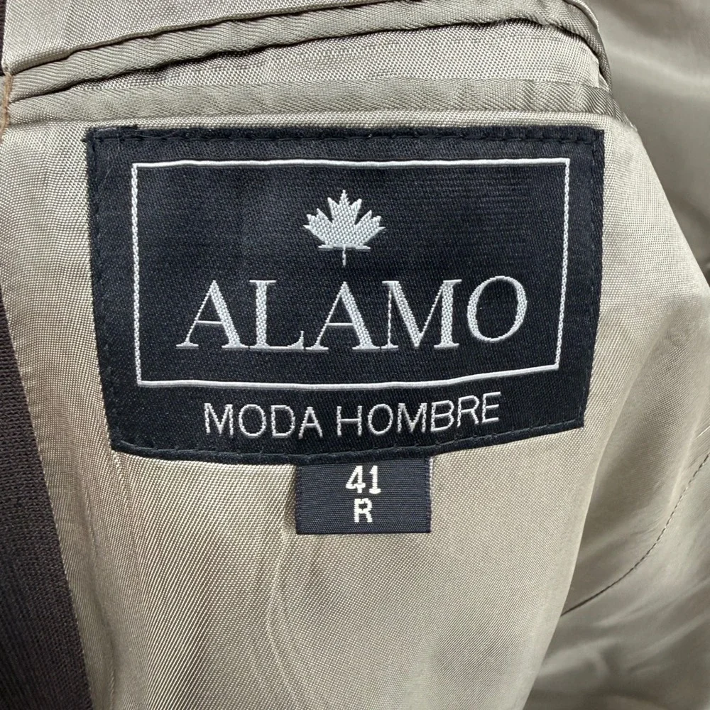 Alamo Moda Hombre Mens Western Blazer‎ Jacket Brown 41R Leather Elbow Patches